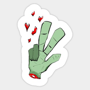 Horror hand of love Sticker